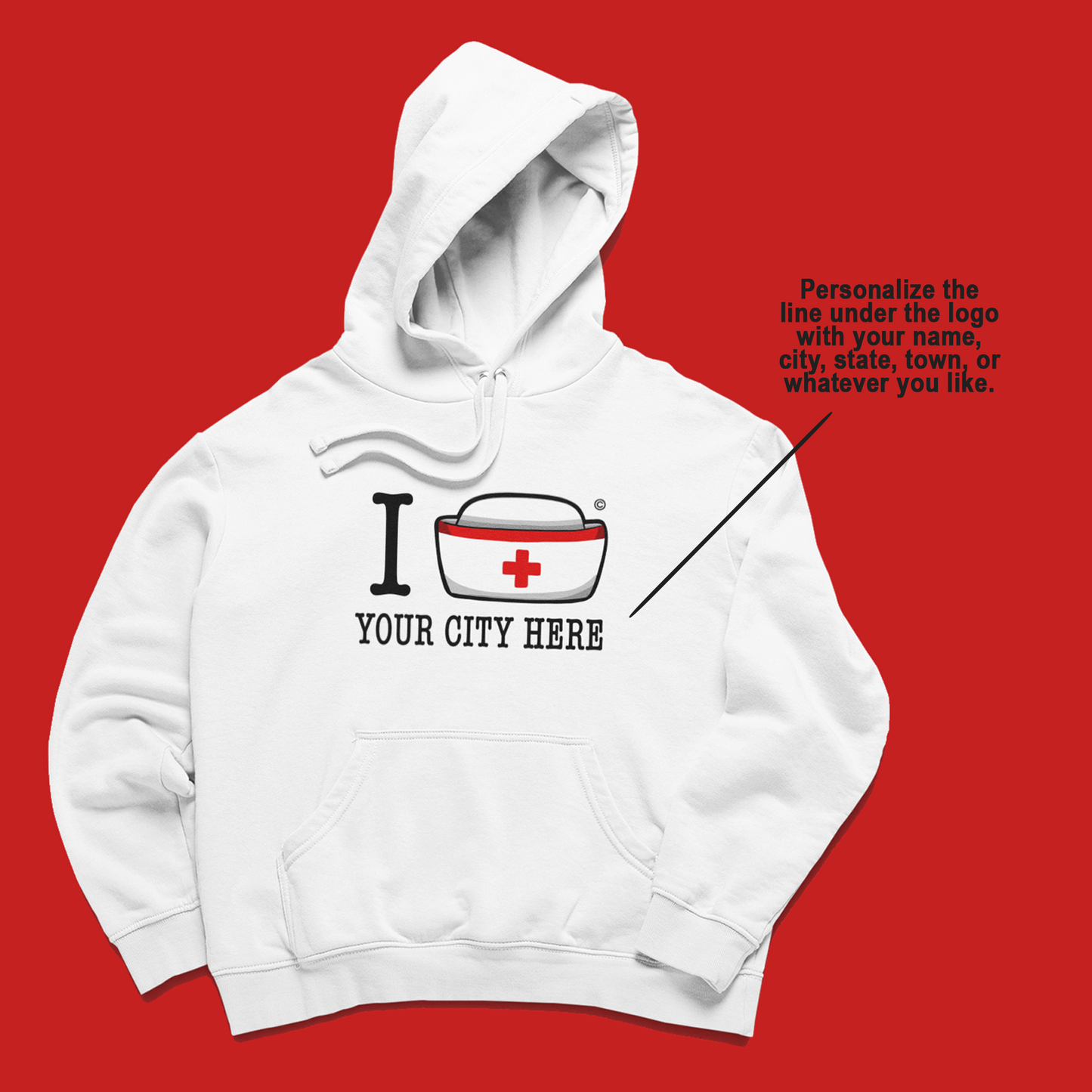 I Nurse Hoodie (white)